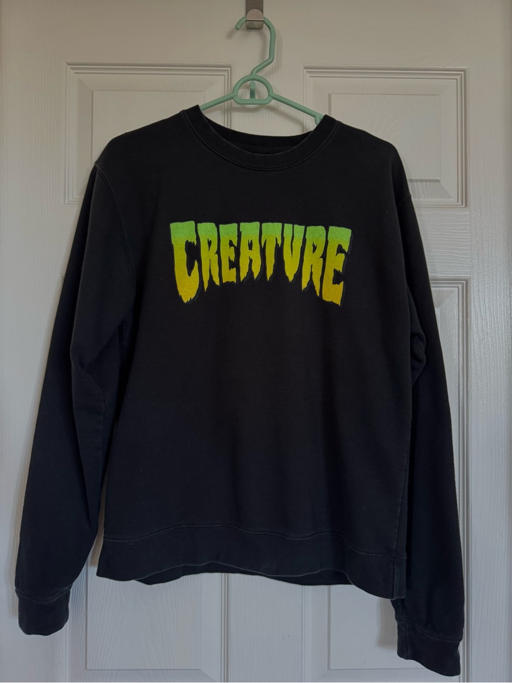 Creature Skate Crewneck Sweatshirt - Black/Neon Green